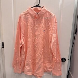 NWOT Men’s Southern Marsh Orange/Peach Gingham Casual Button Down Shirt - XL